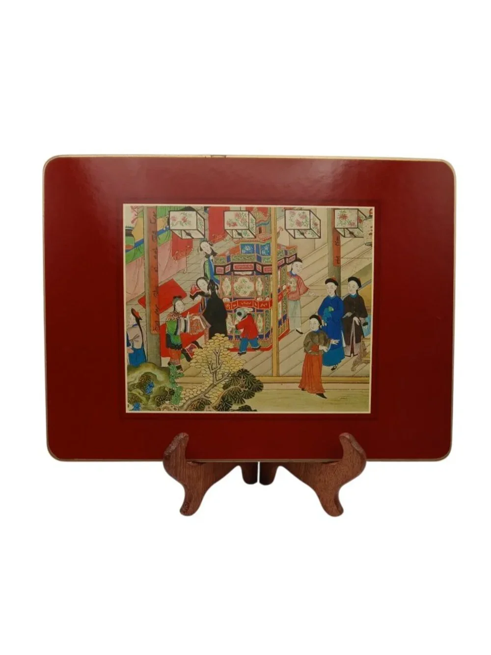 Clover Leaf Chinese Wedding Placemats Set 6 Cork Backed Vintage UK SPN9